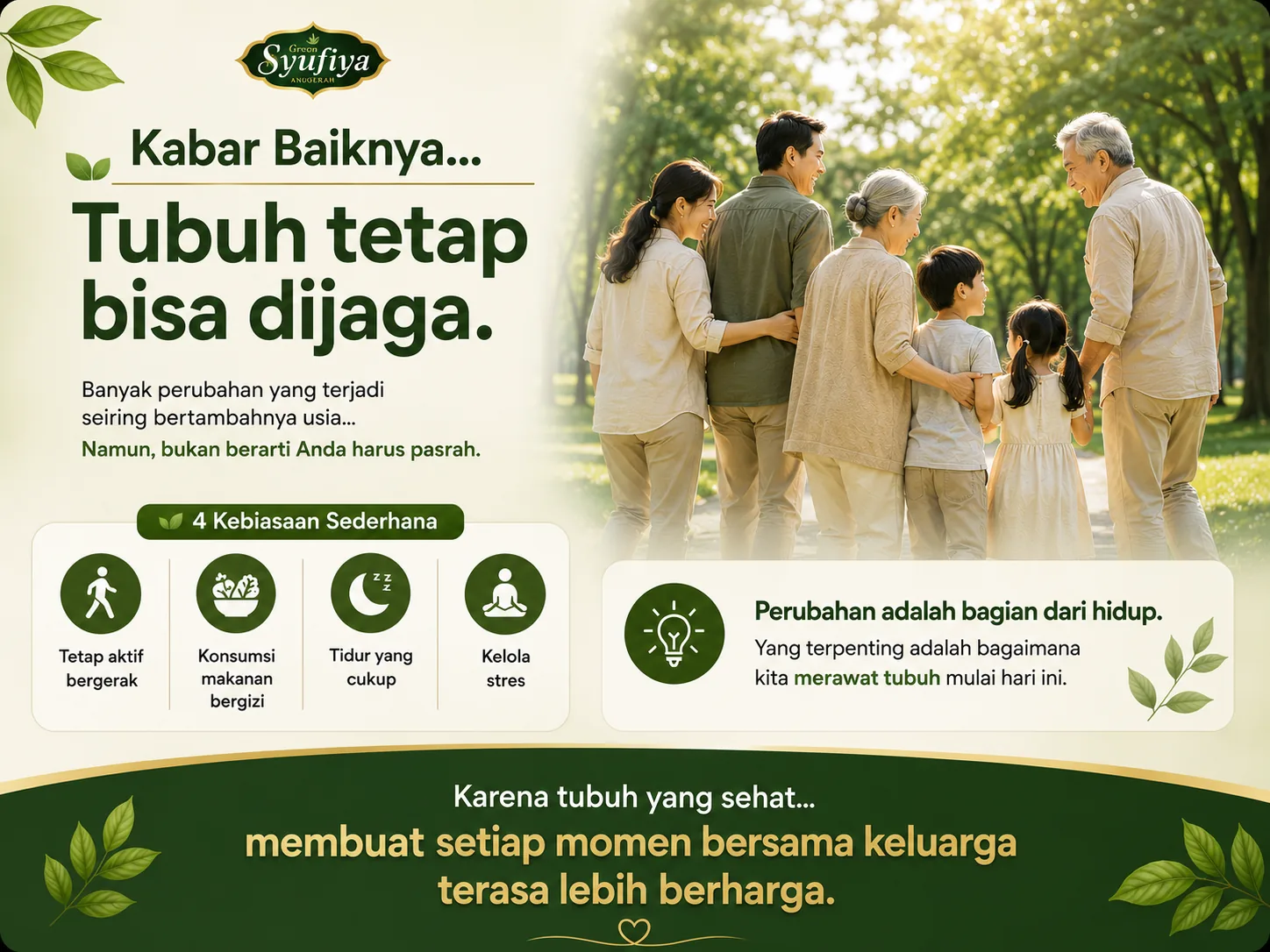 Kabar baiknya, tubuh tetap bisa dijaga — 4 kebiasaan sederhana, rawat tubuh mulai hari ini